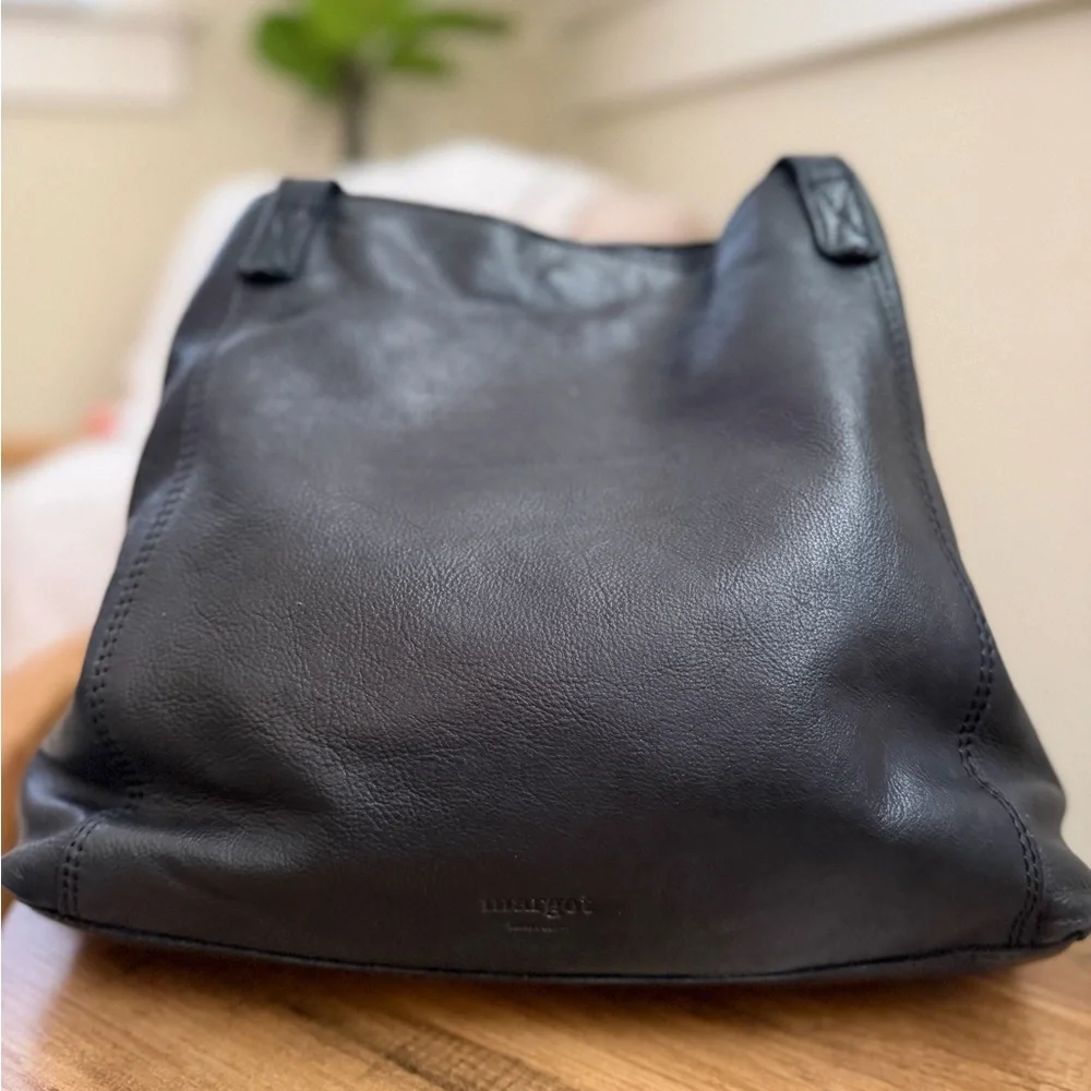 Classic Black Leather Shoulder Bag